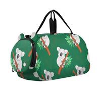 Borsone da viaggio per ragazzi Borsoni da viaggio per ragazze borsone da viaggio per bambini borsa sportiva viola arancione foglie nere, Foglie di Koala Verde, classico