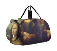 Borsone da viaggio per ragazzi Cavaliere arabo Delacroix Pittura Borse da notte Borse da viaggio per ragazze Borsone per scarpe da viaggio, Leonardo da Vinci Monna Lisa La Gioconda, classico
