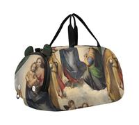 Borsone da viaggio per ragazzi Cavaliere arabo Delacroix Pittura Borse da notte Borse da viaggio per ragazze Borsone per scarpe da viaggio, Raffaello dipinto Madonna Sistina, classico