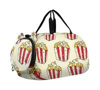 Borsone da viaggio per ragazzi colorato teschio stampa floreale borse da weekend per bambini borsone per viaggi Tote Dance Duffle Bag, Divertente stampa popcorn, classico