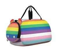 Borsone da viaggio per ragazzi con tracolla per il fine settimana, da viaggio, con tracolla, colore: verde limone malva sfumato, orgoglio dei diritti della bandiera lgbtq, classico