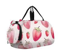 Borsone da viaggio per ragazzi durante la notte Weekender borsone elefanti arcobaleno ragazze borsone da viaggio tote danza bambini bagagli, Fragola Rosa Fragola, classico