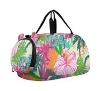 Borsone da viaggio per ragazzi e bambini, borse da fine settimana con girasoli vivaci foglie verdi borse da viaggio per palestra bagagli per bambini, Fiori colorati Foglie, classico