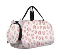 Borsone da viaggio per ragazzi e bambini, borse da fine settimana con girasoli vivaci foglie verdi borse da viaggio per palestra bagagli per bambini, Leopardo Oro Rosa Rosa, classico