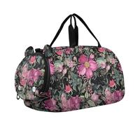 Borsone da viaggio per ragazzi e bambini, borse da fine settimana per ragazze, borsone da viaggio, sport, borsone colorato, pianeti spaziali, Bellissimi Fiori Rosa Scuro, classico