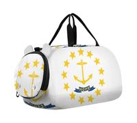 Borsone da viaggio per ragazzi e bambini, borse da weekend, verde, per ragazze, borsone da viaggio, borsone da palestra per bambini, bandiera dello stato dell'isola di Rhode, classico