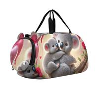 Borsone da viaggio per ragazzi Fox Raccoon Accogliente Love Night Weekender Pernottamento Ragazze Duffle Borse per Viaggi Palestra Duffle Bambini Bagagli, Dolce Koala Abbraccio San Valentino, classico