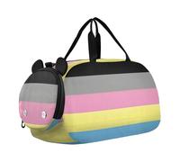 Borsone da viaggio per ragazzi Nonbinary Pride Bandiera della comunità Lgbt Simbolo Pernottamento Weekender Borsone da viaggio con tracolla, Polygender Pride Flag Multigender, classico