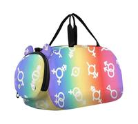 Borsone da viaggio per ragazzi Nonbinary Pride Bandiera della comunità Lgbt Simbolo Pernottamento Weekender Borsone da viaggio con tracolla, Bandiera Pride Genere Lgbt, classico