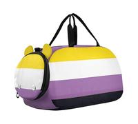 Borsone da viaggio per ragazzi Nonbinary Pride Bandiera della comunità Lgbt Simbolo Pernottamento Weekender Borsone da viaggio con tracolla, Simbolo Lgbt Bandiera Comunità Orgoglio non binario