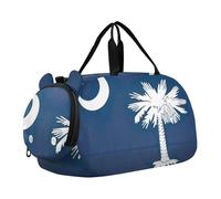 Borsone da viaggio per ragazzi, per la notte, per il weekender, da viaggio, per danza, per bambini, motivo: orso, cuccioli, montagna, arte, Bandiera dello Stato della Carolina del, classico