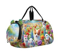 Borsone da viaggio per ragazzi, per la notte, per il weekender, da viaggio, per danza, per bambini, motivo: orso, cuccioli, montagna, arte, Cute Pets Campo Floreale Colorato, classico