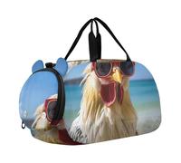 Borsone da viaggio per ragazzi Watercolor Flamingos Beach Weekend Duffel Pernottamento Ragazze Duffle Bags Travel Tote Gym Bambini Bagagli, Spiaggia di pollo, classico