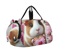 Borsone da viaggio per ragazzi Weekend Duffel Pernottamento Ragazze Duffle Bags per Viaggio Danza Duffle Bag Cute Fox Donut Treat, Carino Biscotto Cuore Di Cavia, classico