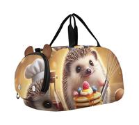 Borsone da viaggio per ragazzi Weekend Duffel Pernottamento Viaggio Borse Ragazze Tote Scomparto Scarpa Pinguino Coppia Cuore Amore, Divertente riccio Pancake Chef, classico