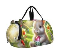 Borsone da viaggio per ragazzi Weekend Duffel Pernottamento Viaggio Borse Ragazze Tote Scomparto Scarpa Pinguino Coppia Cuore Amore, Uova colorate coniglietto pasquale, classico