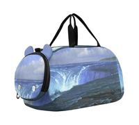 Borsone da viaggio per ragazzi Weekender Overnight Bierstadt Albert Rocky Mountain Sheep Ovis Montana borsone da viaggio con scomparto per scarpe, Albert Bierstadt Cascate del Niagara scenario