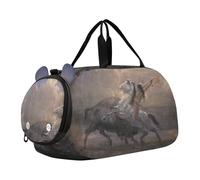 Borsone da viaggio per ragazzi Weekender Overnight Bierstadt Albert Rocky Mountain Sheep Ovis Montana borsone da viaggio con scomparto per scarpe, Albert Bierstadt Schizzo Ultimo Buffalo, classico