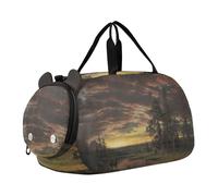 Borsone da viaggio per ragazzi Weekender Overnight Bierstadt Albert Rocky Mountain Sheep Ovis Montana borsone da viaggio con scomparto per scarpe, paesaggio Bierstadt Albert Evening Prairie, classico