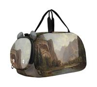 Borsone da viaggio per ragazzi Weekender Overnight Bierstadt Albert Rocky Mountain Sheep Ovis Montana borsone da viaggio con scomparto per scarpe, Albert Bierstadt Gates Yosemite paesaggio, classico