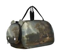 Borsone da viaggio per ragazzi Weekender Overnight Bierstadt Albert Rocky Mountain Sheep Ovis Montana borsone da viaggio con scomparto per scarpe, Tempesta Sierra Nevada Albert Bierstadt, classico