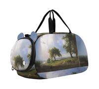 Borsone da viaggio per ragazzi Weekender Overnight Bierstadt Albert Rocky Mountain Sheep Ovis Montana borsone da viaggio con scomparto per scarpe, Albert Bierstadt California Primavera, classico