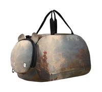 Borsone da viaggio per ragazzi Weekender Overnight Bierstadt Albert Rocky Mountain Sheep Ovis Montana borsone da viaggio con scomparto per scarpe, Sierra Nevada Albert Bierstadt paesaggio, classico