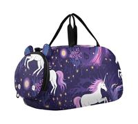 Borsone da viaggio per ragazzi Weekender Pernottamento Ragazze Borsone da viaggio Tote Bagaglio Bambini Sport Carino Cartoon Tartarughe marine Blu, carino unicorni viola 1, classico