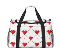 Borsone da viaggio per San Valentino con cuore rosso, borsa da palestra per la notte e il weekender, per uomini e donne, leggero, bagaglio a mano per allenamento e vacanze
