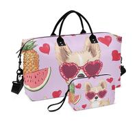 Borsone da viaggio per San Valentino, con tracolla regolabile, impermeabile, per San Valentino, Amare il cucciolo di San Valentino alla pesca, 1 size