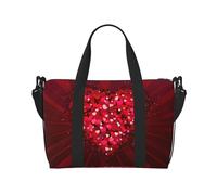 Borsone da viaggio per San Valentino, sport, palestra, yoga, weekender, con scomparto per la notte, Nero, One Size