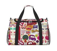 Borsone da viaggio per scuola, giornale in inglese, borsa da fine settimana, borsa da viaggio, borsa a mano per allenamento, sport, ospedale