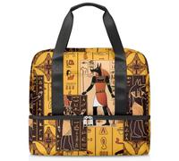 Borsone da viaggio per uomini, donne, ragazze e ragazzi, 21 l, borsa da fine settimana separata per sport, palestra, viaggi, weekend, geroglifici antico Egitto, Colore, 21L, Borsone da viaggio
