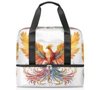 Borsone da viaggio per uomini, donne, ragazze e ragazzi, 21 l, borsa da weekend separata per sport, palestra, viaggi, weekend, animali fenici, Colore, 21L, Borsone da viaggio