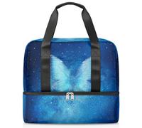 Borsone da viaggio per uomini, donne, ragazze e ragazzi, 21 l, borsa per il fine settimana separata per sport, palestra, viaggi, weekend, universo, galassia, stelle, farfalle, Colore, 21L, Borsone da