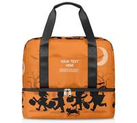 Borsone da viaggio per uomini, donne, ragazze e ragazzi, 21 l, borsa per il fine settimana separata per sport, palestra, viaggi, weekender, design Happy Halloween, Colore, 21L, Borsone da viaggio