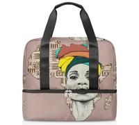 Borsone da viaggio per uomini, donne, ragazze, ragazzi, 21 l, borsa da fine settimana separata per sport, palestra, viaggi, weekend, Egitto, etnico, donne, Colore, 21L, Borsone da viaggio