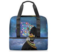 Borsone da viaggio per uomini, donne, ragazze, ragazzi, 21 l, borsa per il fine settimana, borsa da viaggio per sport, palestra, viaggi, weekend, galassia etnica africana, Colore, 21L, Borsone da