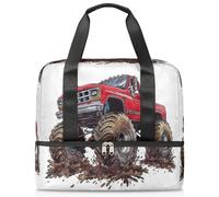 Borsone da viaggio per uomini, donne, ragazze, ragazzi, 21 l, borsa per il fine settimana, per sport, palestra, viaggi, weekend, camion con mostri americani, Colore, 21L, Borsone da viaggio