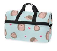 Borsone da viaggio per uomini, donne, ragazzi, ragazze, adolescenti, con grazioso riccio con cuore, borsa da palestra oversize con scomparto per scarpe, per la notte, il fine settimana, yoga,