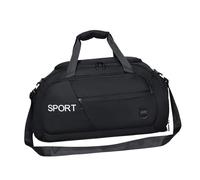 Borsone da viaggio per uomo con grande capacità con scomparti multipli, ideale per palestra, sport o pernottamenti, durevole per vestiti, scarpe e avventure all'aria aperta, Nero , vedi descrizione