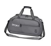 Borsone da viaggio per uomo con grande capacità con scomparti multipli, ideale per palestra, sport o pernottamenti, durevole per vestiti, scarpe e avventure all'aria aperta, grigio, vedi descrizione