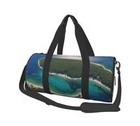 Borsone da viaggio per uomo e donna, con scomparto per scarpe, grande capacità, borsa da viaggio per la notte, isola croazia, borsa sportiva da palestra, per viaggi, yoga, Nero , Taglia unica