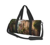 Borsone da viaggio per uomo e donna, con scomparto per scarpe, grande capacità, borsa da viaggio per la notte, borsa da viaggio in Toscana, borsa sportiva da palestra, per viaggi, yoga, Nero , Taglia