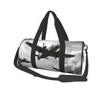 Borsone da viaggio per uomo e donna, con scomparto per scarpe, grande capacità, borsa da viaggio per la notte, borsa da viaggio per la guerra mondiale, borsa sportiva da palestra per viaggi e yoga,