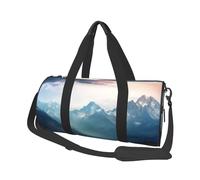 Borsone da viaggio per uomo e donna, con scomparto per scarpe, grande capacità, borsa per la notte, borsa da viaggio per montagna nebbiosa, borsa da palestra per viaggi, yoga, Nero , Taglia unica