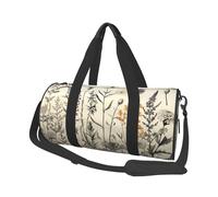 Borsone da viaggio per uomo e donna, con scomparto per scarpe, grande capacità, borsa per la notte, erbe floreali, botaniche, incisioni, borse da portare a mano, borsa da palestra per viaggi, yoga,