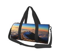 Borsone da viaggio per uomo e donna, con scomparto per scarpe, grande capacità, borsa per la notte, Mauna Kea, Summit, tramonto, borsa per sport, palestra, viaggi, yoga, Nero , Taglia unica