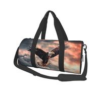 Borsone da viaggio per uomo e donna, con scomparto per scarpe, grande capacità, borsa per la notte The Eagle Flies Bravely in The Sky Carry On Tote Bags Sport Gym Bag per viaggi yoga, Nero , Taglia