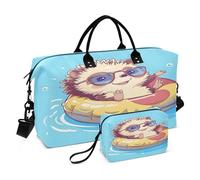 Borsone da viaggio per uomo e donna con simpatico riccio, borsa da palestra con borsa da viaggio, borsa da viaggio, borsa da viaggio, palestra, yoga, Carino Riccio Indossare Nuoto, Taglia unica,